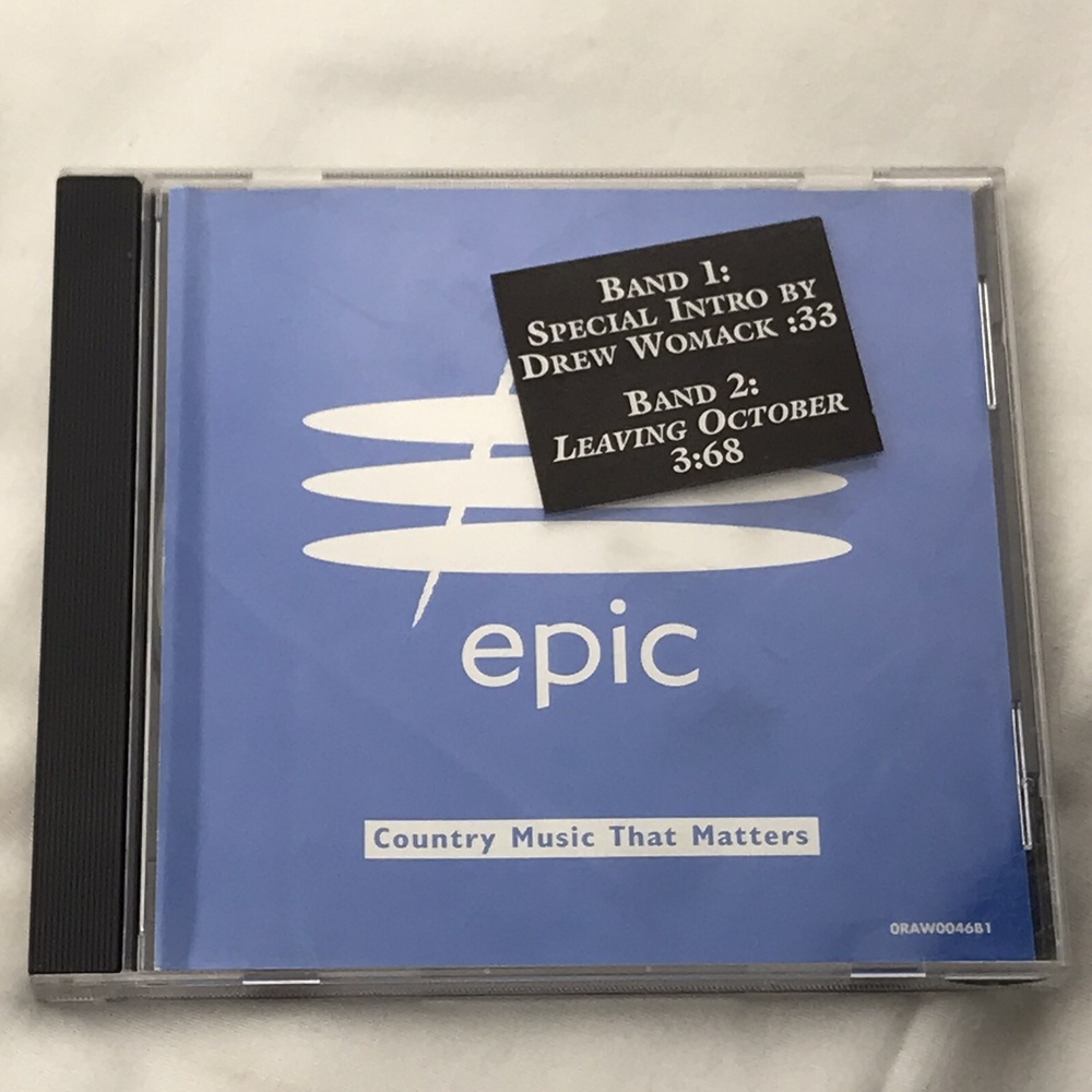 Epic Drew Womack Leaving October Promotional Country Music CD Single Blue
